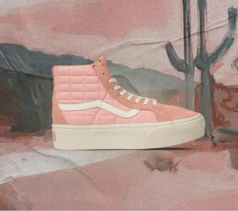 VANS x JOE FRESHGOODS SIZE 12 SK8-HI PLATFORM LX CORAL PINK  display picture 1