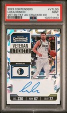 2023-24 CONTENDERS LUKA DONCIC VETERAN TICKET CRACKED ICE AUTO /25 PSA 9 POP 2 