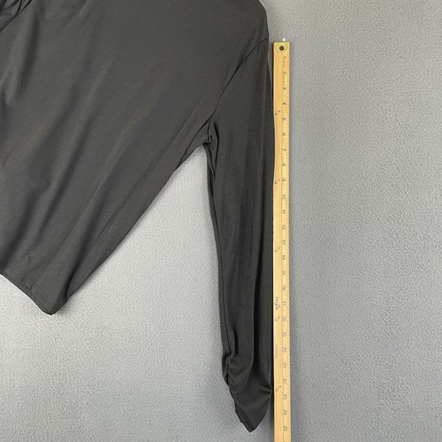 VTG KIKIT Turtleneck Sweater Sz M NWT Black Ruched Neck Sleeve Stretch Classy - Picture 9 of 9