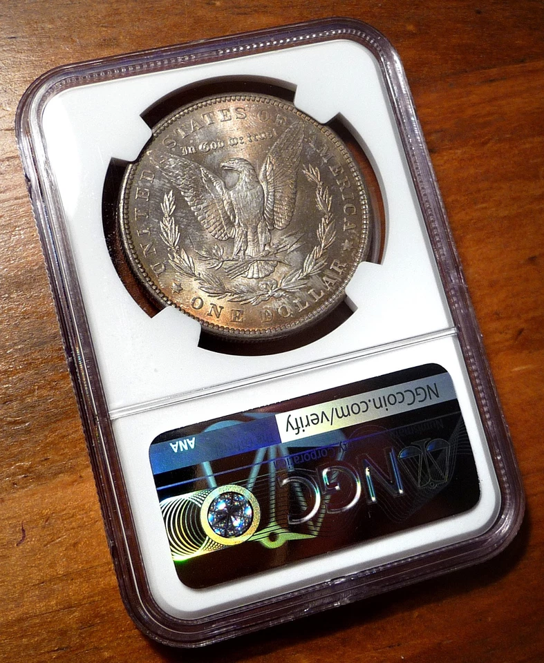 1889 Morgan Silver Dollar ~ NGC Graded MS64 ~ Heavily Toned Reverse - Image 4 of 4