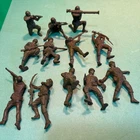 12 1950's Marx WWII Green USA Army Toy Soldier 60MM Figures Lot
