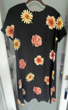 LINDA ALLARD/ELLEN TRACY VINTAGE FLOWERED DRESS/100 SILK/SIZE 12