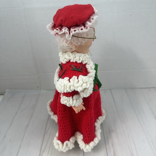 Vintage gehäkelte Mr. und Mrs. Weihnachtsmann Puppe gehäkelte Outfits 14 Zoll - Bild 14 von 24