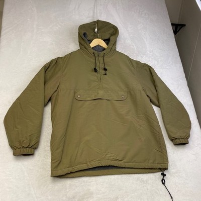 J.CREW Oarsman Men's Olive Green Anorak Pullover Jacket Hooded Quarter Zip