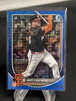 MATT CHAPMAN 2025 BOWMAN CHROME BLUE MOJO REFRACTOR /150 GIANTS