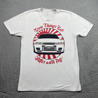 Next Level Men s T-Shirt Large White Some Things Get Better With Age Novelty Car