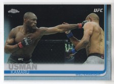 2019 TOPPS CHROME UFC KAMARU USMAN HORIZONTAL REFRACTOR SP #14