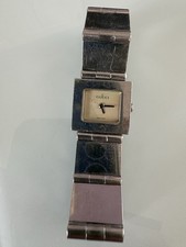 Vintage GUCCI 600L Square Watch Silver White Dial Unisex May Work / PARTS ONLY