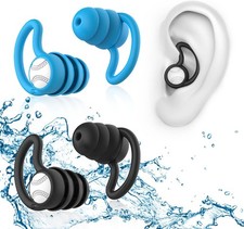 Ear Plugs Waterproof Earplugs - 2 Pairs Silicone Swim Ear Plugs for Adult Kids