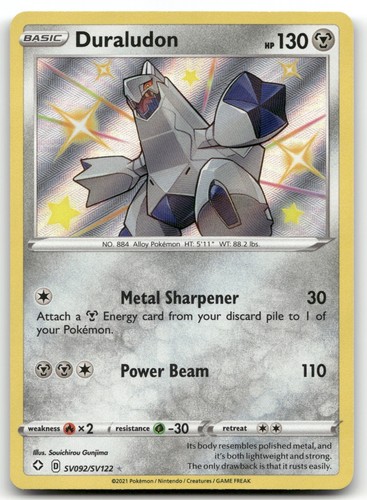Duraludon Shiny Holo Rare SV092/SV122 Shining Fates: Shiny Vault NM
