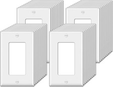BESTTEN 40 Pack 1-Gang Switch Plates, Electrical Outlet Receptacle Covers, Unbre