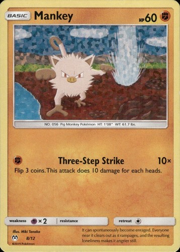Mankey 008/012 Holo Promo McDonald's Promos 2019 Pokemon Holo Heavily Played