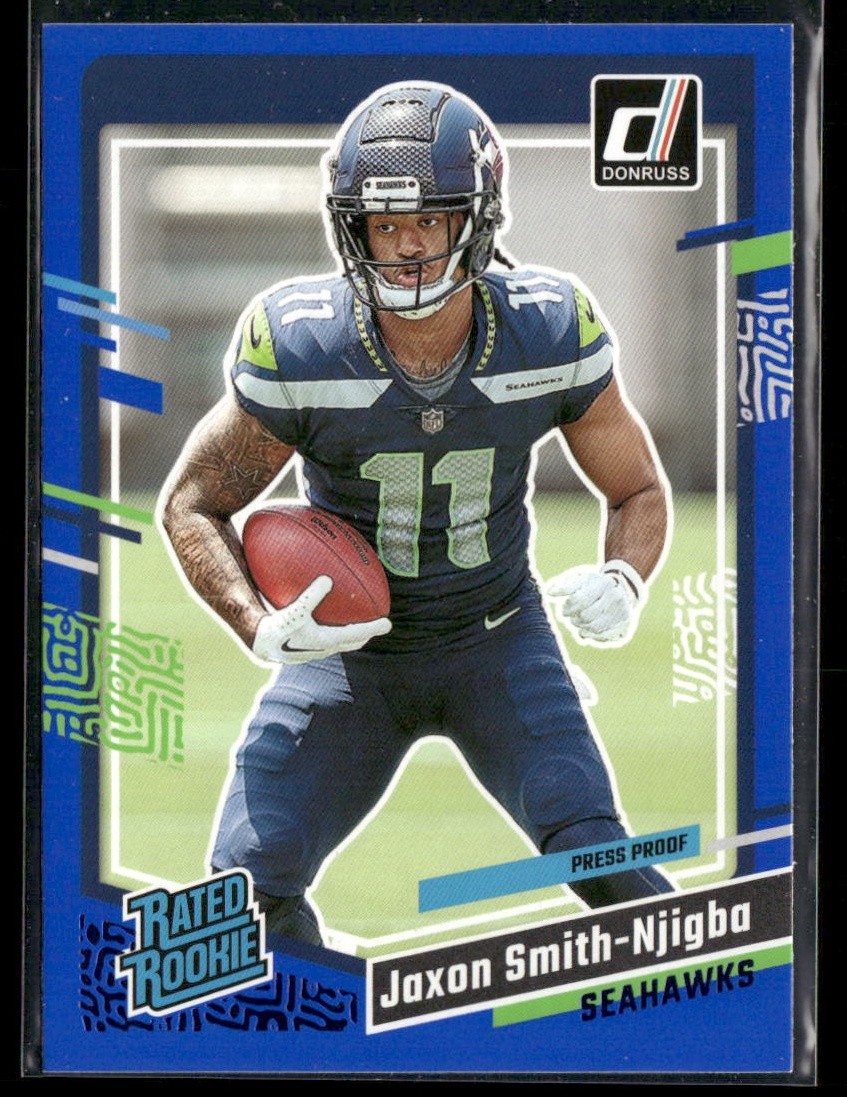 2023 Donruss #390 Jaxon Smith-Njigba Press Proof Blue