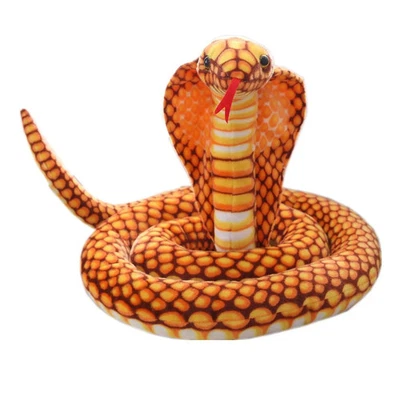 80cm Simulated Yellow Cobra Plush Toy Stuffed Animals Snakes Plushies Doll - Picture 1 of 10
