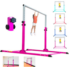 Kids Gymnastic Bar 4FT Wide 5FT Adjustable Kip Bar 350lb Home Club Training