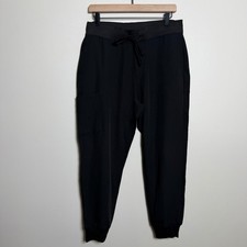 Mandala Women Scrub Joggers M Black Equa-Tek Drawstring Pockets