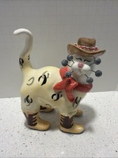 2002 Amy Lacombe TEX Cowboy Cat Figurine Annaco Creations 21046 Boots Hat