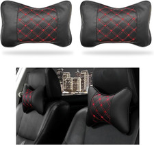 Dxnq 2pcs Car Neck Pillow Soft Leather Headrest Pillow For Car Support Neck Br Dxnq 2pcs Car Neck Pillow Soft Leather Headrest Pillow For Car Support Neck Br