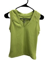 Athletic Works Green Sleeveless V-Neck Tank Top Size Small Stretchy Sporty