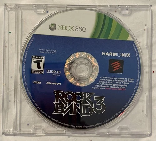 2010 Harmonix Rock Band 3 Microsoft Xbox 360 Disc Only Tested, Works Pre Owned.