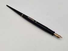 Penna stilografica vintage Evershare pennino oro 14 carati nera 7-3/4" calligrafia da collezione