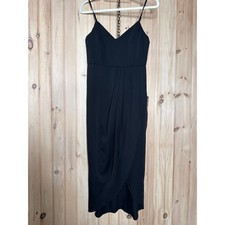 NWT Lulus Reinette Black Midi Dress Party Holiday Classy Elegant Gala Banquet M