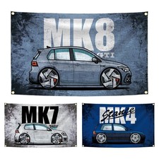 Volkswagen Golf GTI Automotive Car Flag Banner Garage Wall Hanging D&eacute;cor 3x5Ft