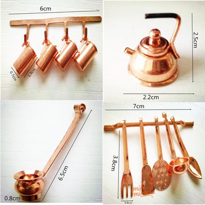 1/12 Scale Dollhouse Miniatures Mini Kitchen European Style Kettle Spoon Shovel