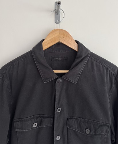 Sobrecamisa Allsaints “Spotter” Cazadora Manga Larga Camisa Chaqueta Negra XL - Imagen 3 de 12