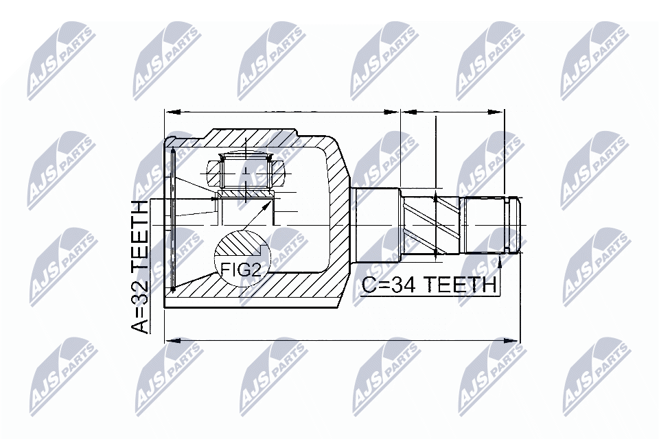 JOINT KIT DRIVE SHAFT NPW-DW-014 FOR CHEVROLET LBM 2.0L LF4 2.5L 6cyl EPICA - Image 9