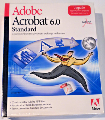Adobe Acrobat 6.0 Standard *UPGRADE* CD-ROM Windows (98, NT, 2000,XP)-New Sealed