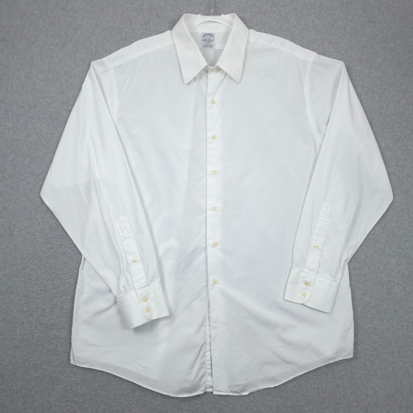 Brooks Brothers Shirt Mens 18 36 White Regent Makers Merchants Egyptian Cotton