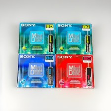 Sony MiniDiscs Color Collection 80 Min Shock Absorbing X4 Ruby Emerald Sapphire
