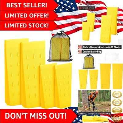 Yellow Tree Felling Wedges - 4 High-Performance Sizes (5.5'' & 8'')
