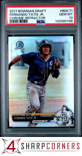 2017 BOWMAN DRAFT CHROME REFRACTOR #BDC71 FERNANDO TATIS JR. RC PSA 10