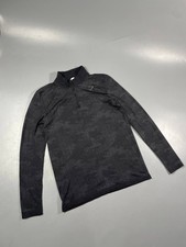 Gymshark Sport Seamless 1/4 Zip Long Sleeve Men Size M Black/Silhouette Grey