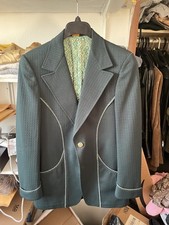 Forest Green 70s Vintage Disco Blazer Jacket 38R
