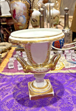 ancien vase medicis a l antique epok empire porcelaine de paris blanche et dorée