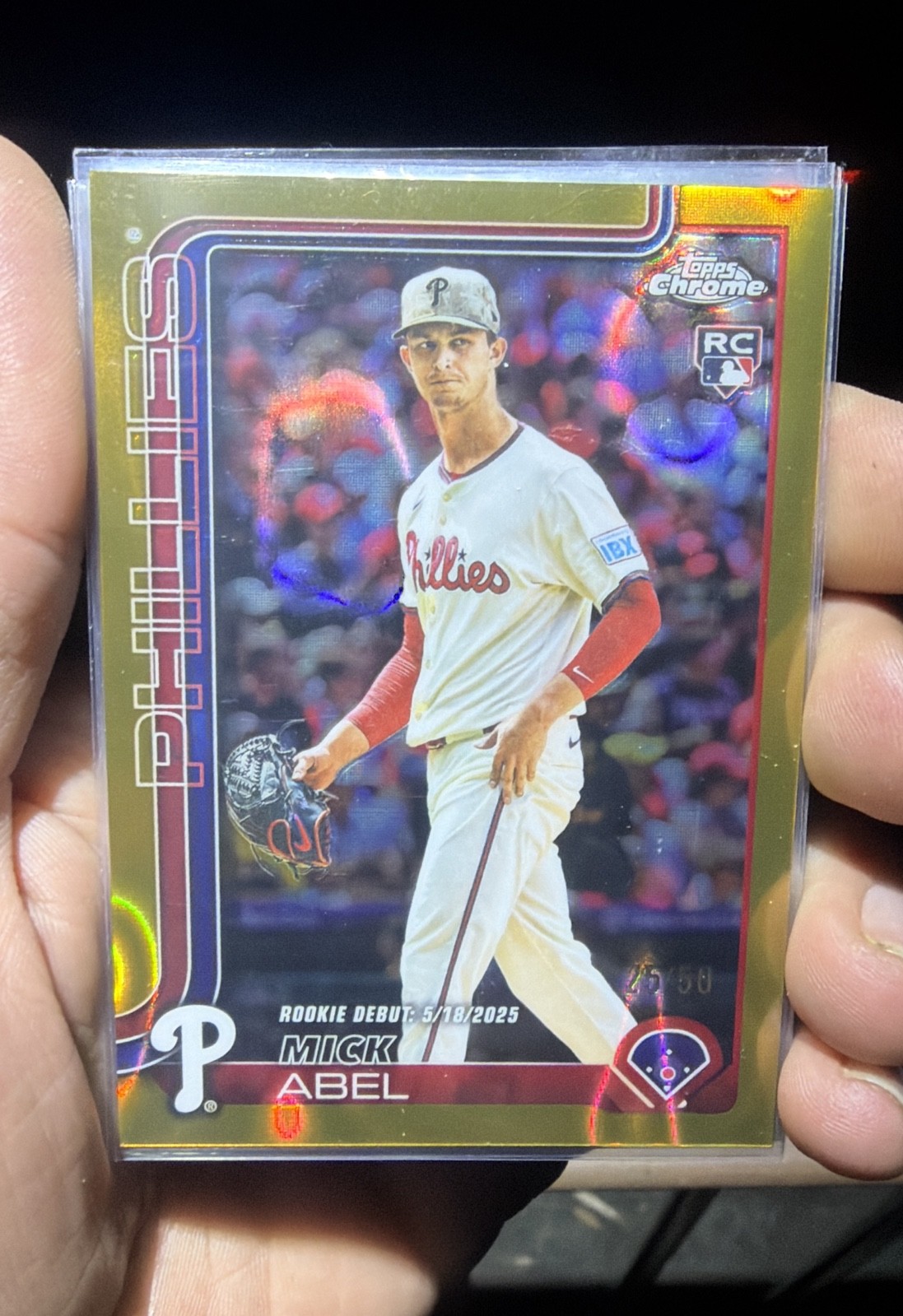 2025 Topps Chrome Update - Rookie Debut Mick Abel Gold Lava Refractor /50 (RC)