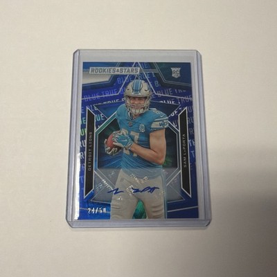 Sam LaPorta RC Auto Panini 2023 Rookies & Stars Auto True Blue (24/50) #179