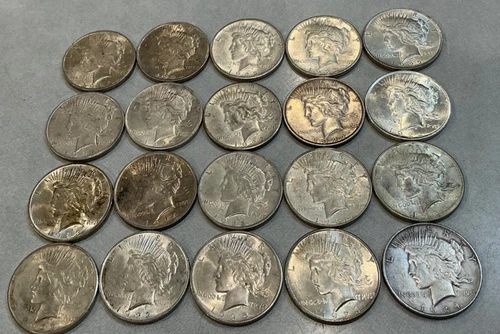 Lot of 20 Peace Dollar Silver Coins 90% US Silver $1 Collector Lot