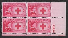 T&G STAMPS - #967 CLARA BARTON  AMERICAN RED CROSS Plate # Block FREE SHIP*