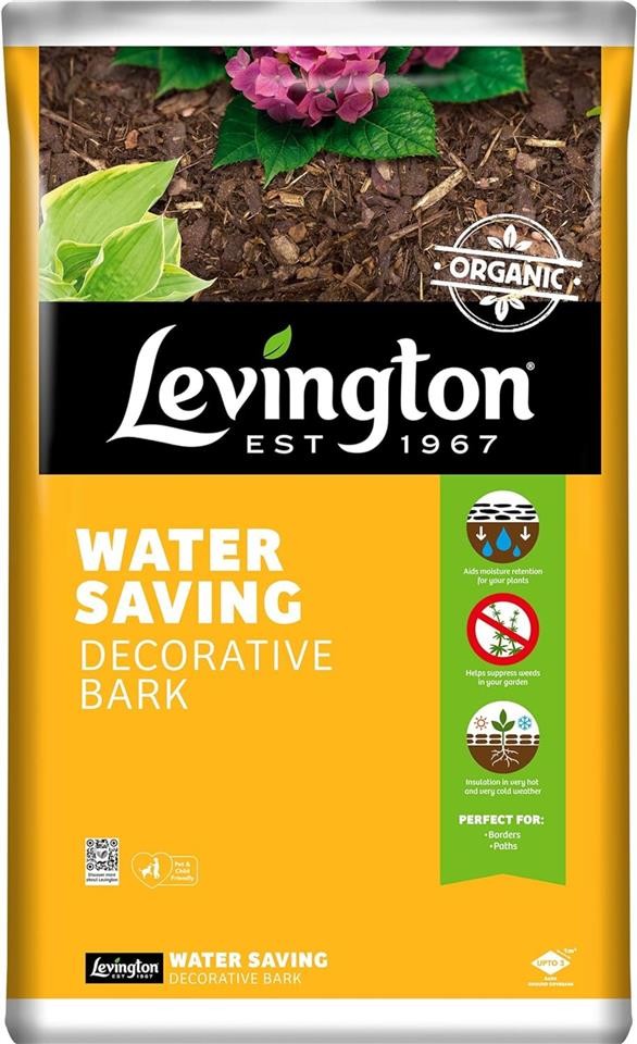 20kg Levington Bark Pine Wood Mulch Water Saving Decorative Borders & Pots 75L