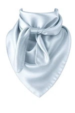 Light Blue Wild Rag Large Scarf 35x35 Western Accessory Cowgirl or Cowboy Satin