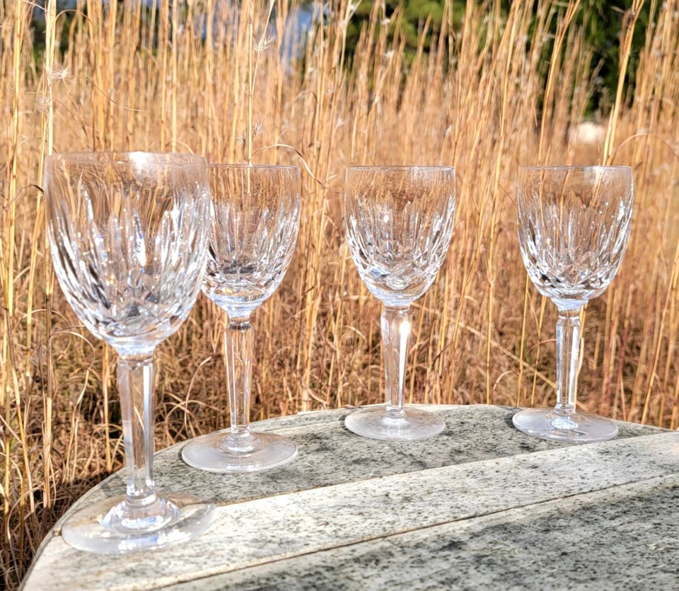 Juego de 4 copas de vino Waterford Crystal Kildare Claret 6,5" corte Irlanda facetado Foto 3 de 4