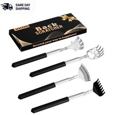 XKOS 4-Pack Telescoping Back Scratcher with Rubber Handles  Box Black
