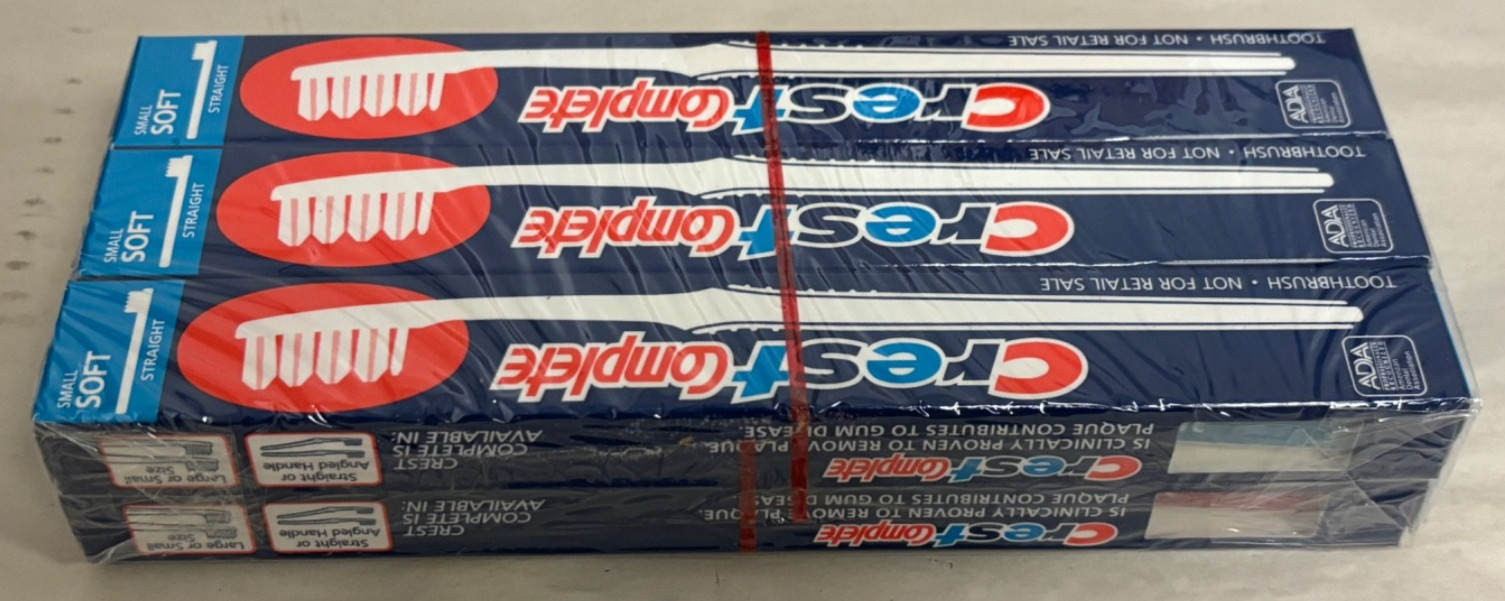 6-Pack - 1992 Crest Complete Small Soft Straight Toothbrushes - New Old Stock