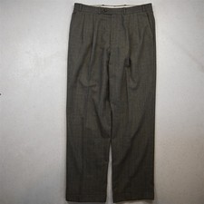 Vtg Polo University Ralph Lauren 34x32 Glenn Check Wool Flannel Pleated Pants