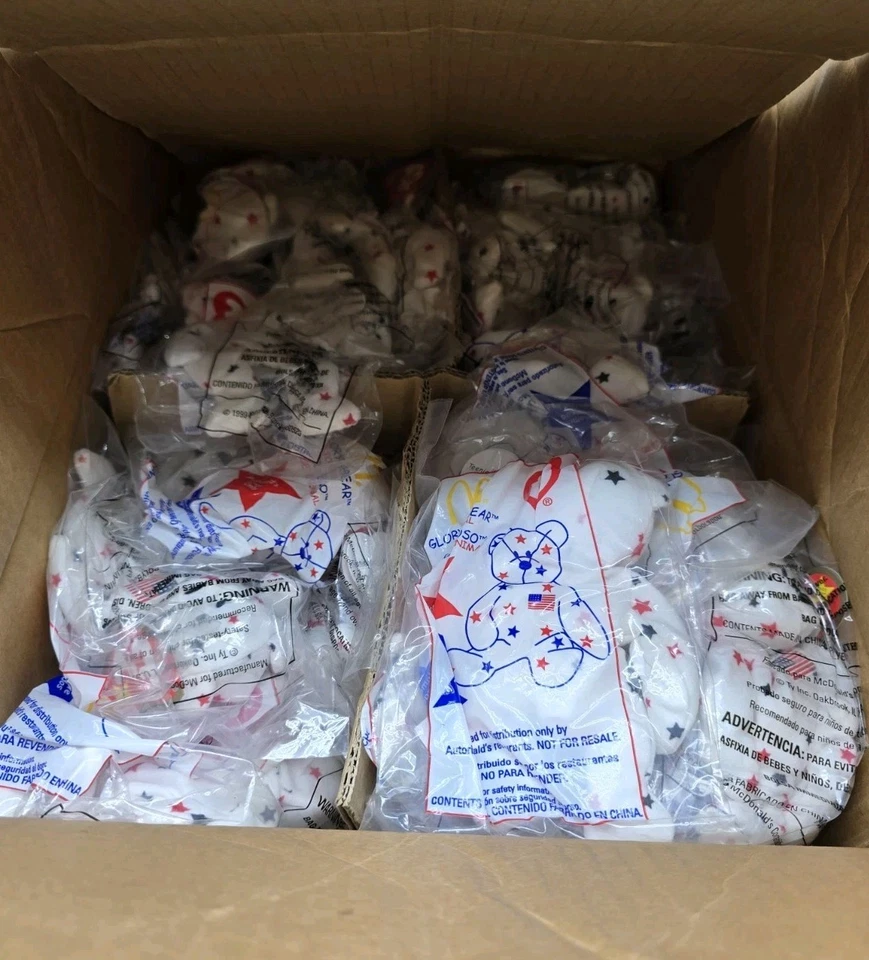 McDonald's Ty Teenie Beanie "GLORY BEAR" For Crew Only Opened Case of 60 1999 - Image 4 of 4