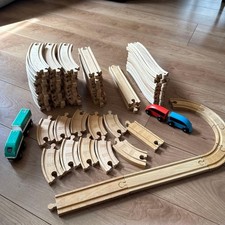 IKEA Ikea Toy Wooden Rail Set with 67 Rails and Trains 557a02